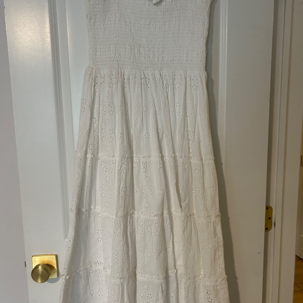 NWT Quince Organic Cotton White Eyelet Sundress - Picture 3 of 5